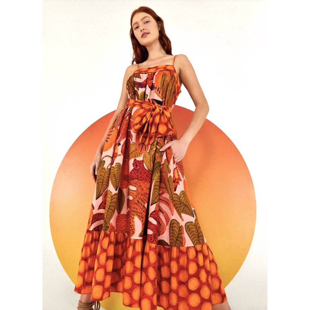 FARM RIO summer dream belted maxi dress-altered M/L - Picture 3 of 10